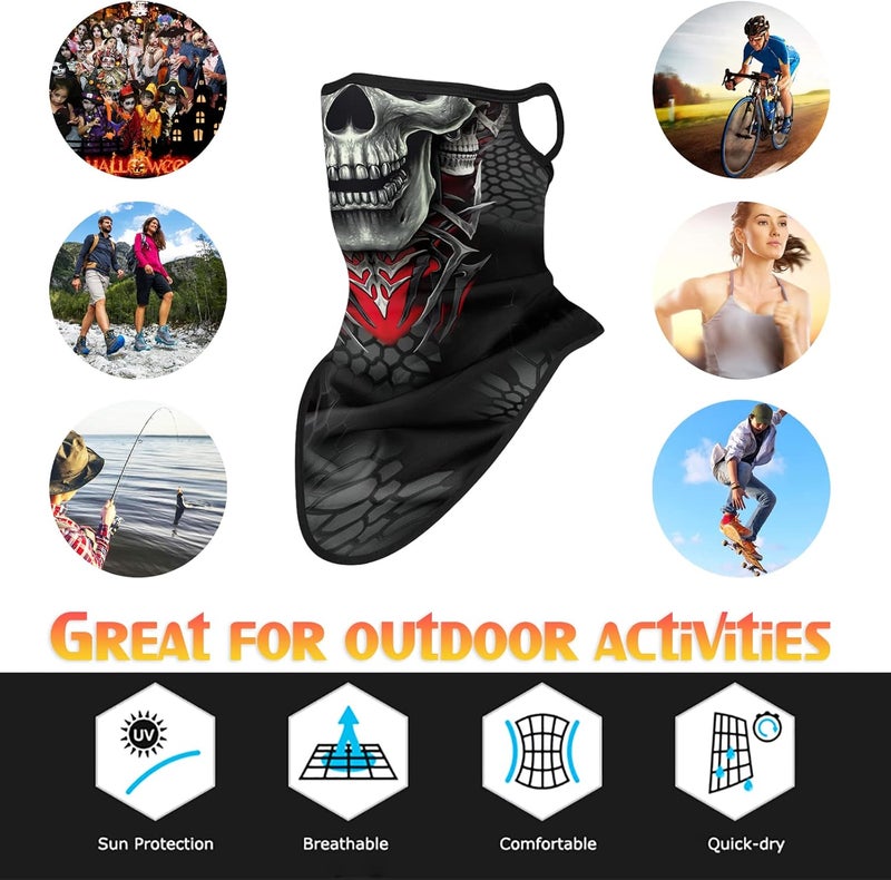 Obacle Bandana Face Mask with Ear Loops Neck Gaiter Face Mask Scarf Face Cover for Men Women - Image 4